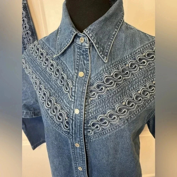 Vintage | Lafei Nier | Embellished Western Denim 2 Piece Set | Size  M [83] - Picture 3 of 13